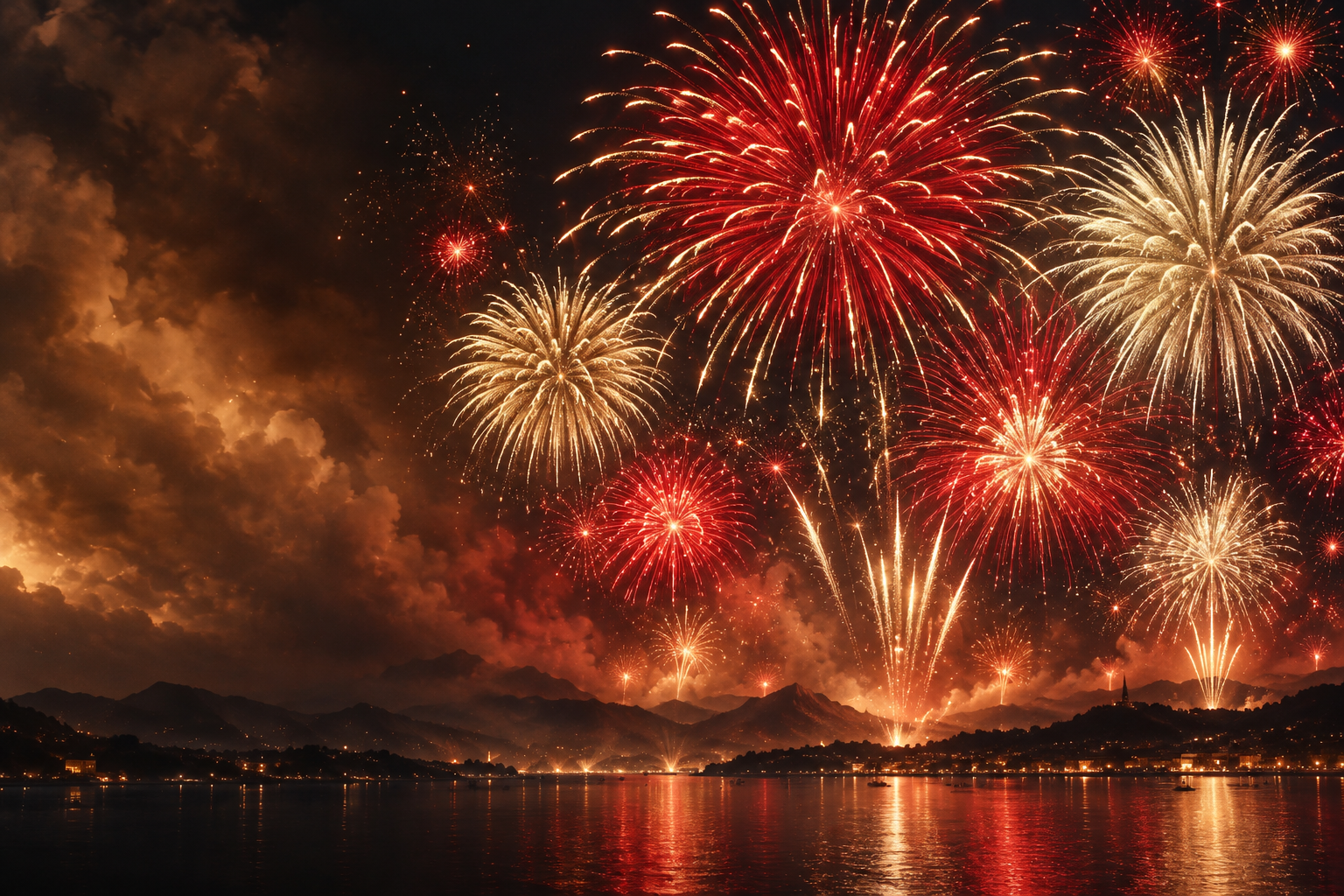 Fireworks in a night sky — concept campaign artwork
