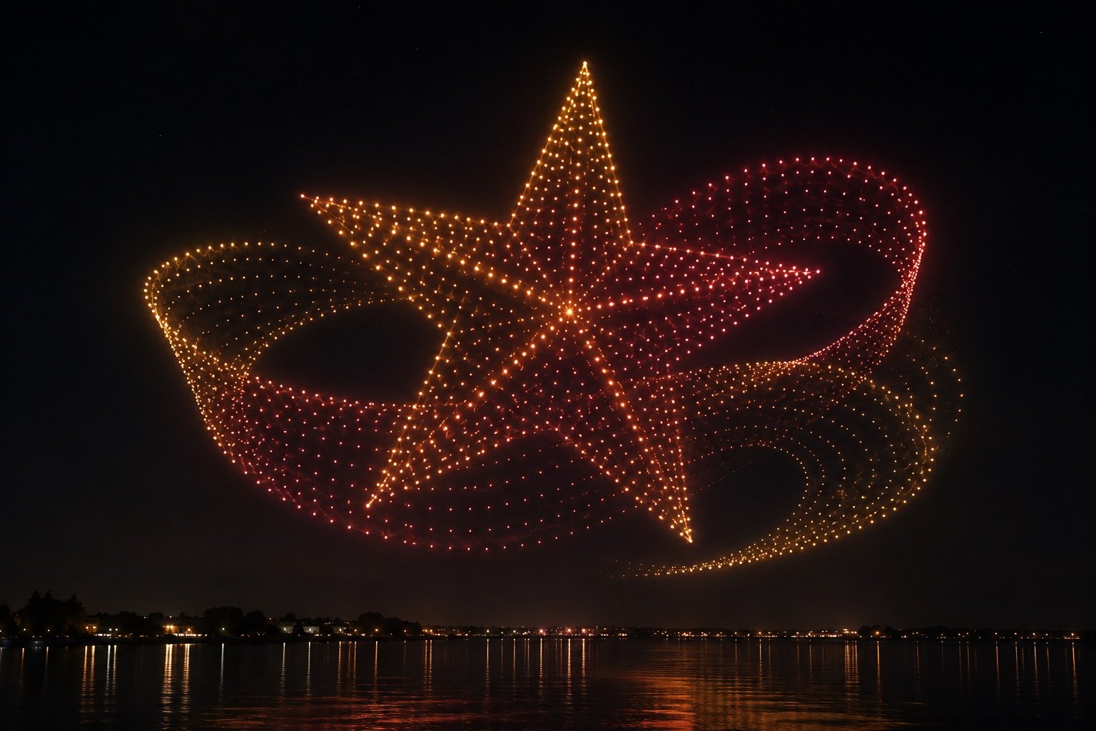 Concept illustration of a coordinated drone light show