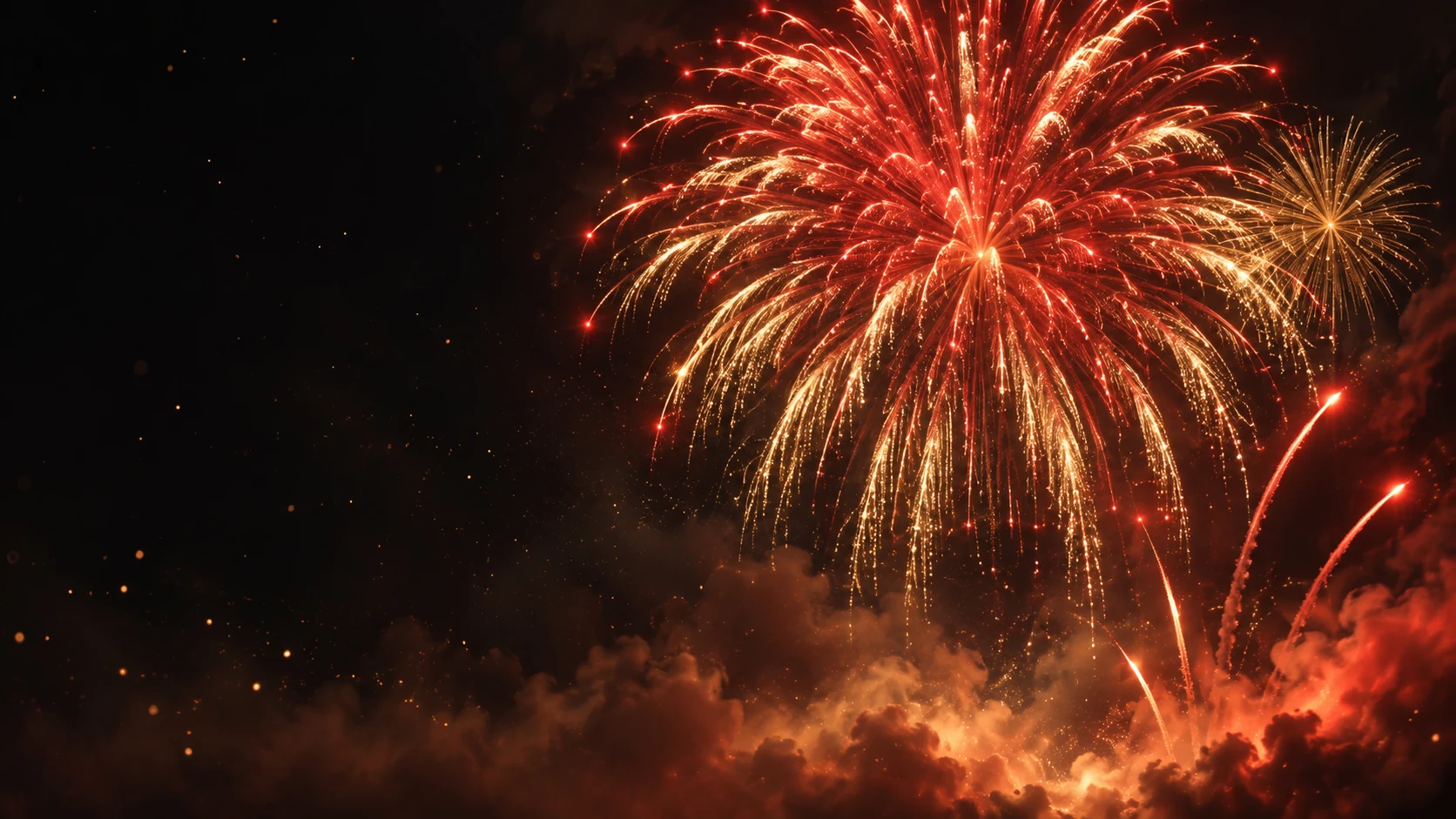 Concept illustration of a colourful fireworks night for Hunter Boom’s Telegram collection