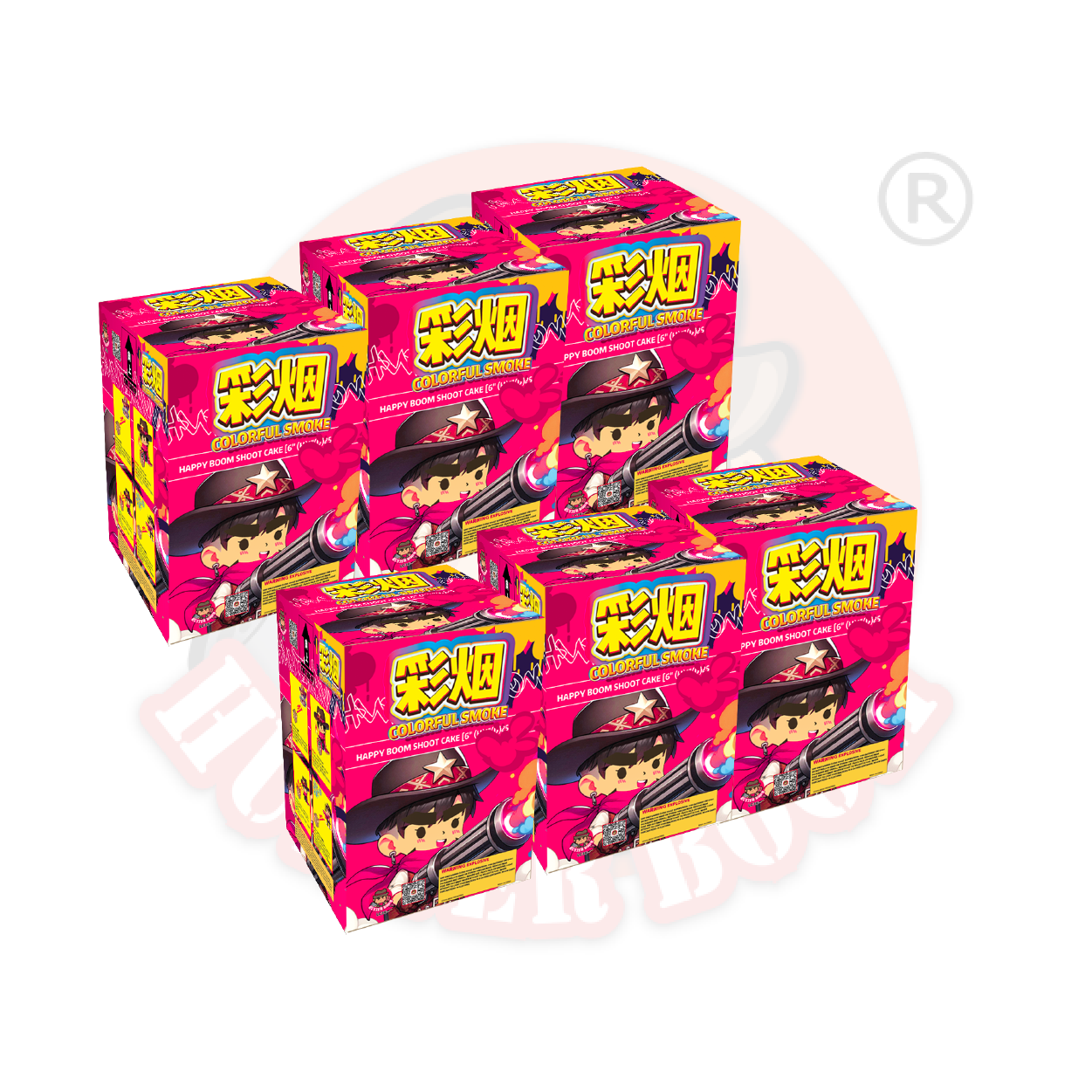 25发彩烟日景 - 粉色 | 25 SHOOT CAKE COLOUR -PINK